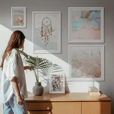 Sada obrazů do ložnice boho sny s motivem pláže a přírody