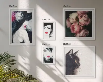 Poliptyk v rámu stylové portréty žen s růžemi