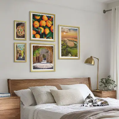 Přírodní krajiny s italským nádechem poliptyk v rámu