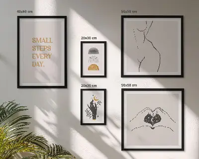 Poliptyk v rámu motivace s motivem pozitivního myšlení v minimalismu