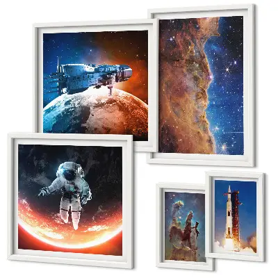 Vesmírné cestování galaxií poliptyk v rámu