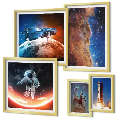 Vesmírné cestování galaxií poliptyk v rámu