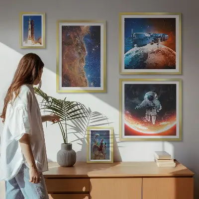 Vesmírné cestování galaxií poliptyk v rámu
