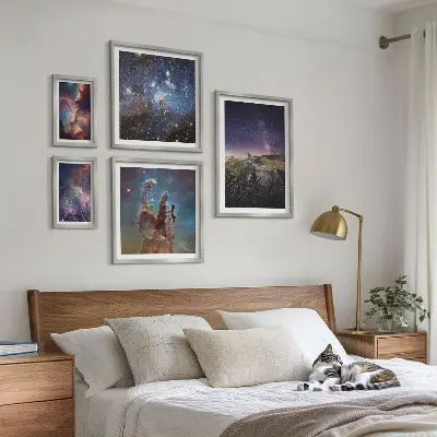 Sada obrazů do ložnice kosmické krajiny galaxií