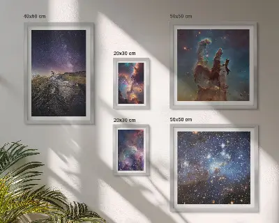 Sada obrazů do ložnice kosmické krajiny galaxií