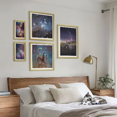 Sada obrazů do ložnice kosmické krajiny galaxií