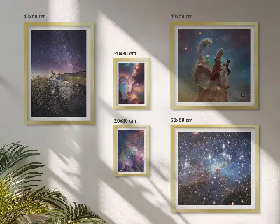Sada obrazů do ložnice kosmické krajiny galaxií