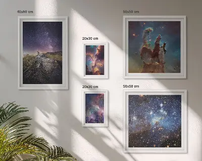 Sada obrazů do ložnice kosmické krajiny galaxií