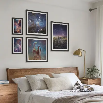 Sada obrazů do ložnice kosmické krajiny galaxií