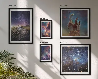 Sada obrazů do ložnice kosmické krajiny galaxií