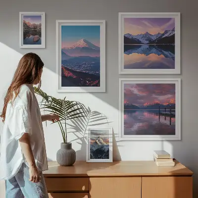 Sada obrazů do ložnice s motivem horských vrcholků