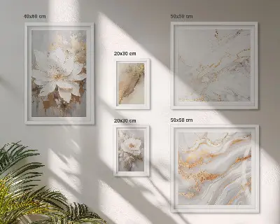 Sada obrazů do ložnice elegantní květinové kompozice