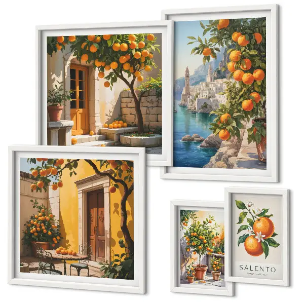 Atmosférické ovocné výhledy v rámu jako polyptych