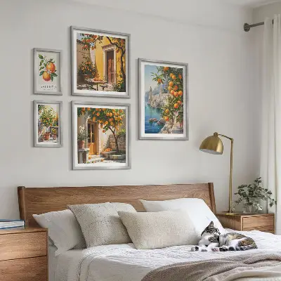 Atmosférické ovocné výhledy v rámu jako polyptych
