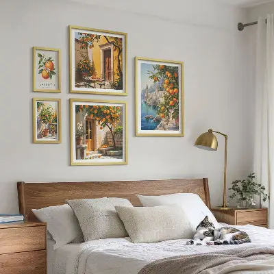 Atmosférické ovocné výhledy v rámu jako polyptych