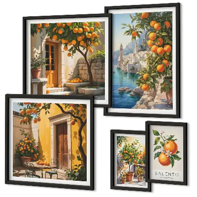 Atmosférické ovocné výhledy v rámu jako polyptych