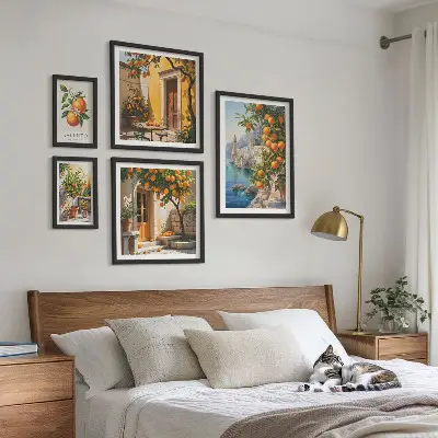 Atmosférické ovocné výhledy v rámu jako polyptych