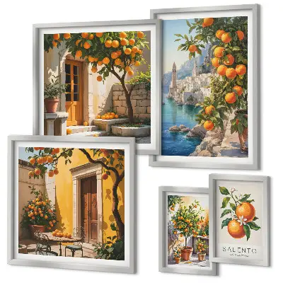 Atmosférické ovocné výhledy v rámu jako polyptych