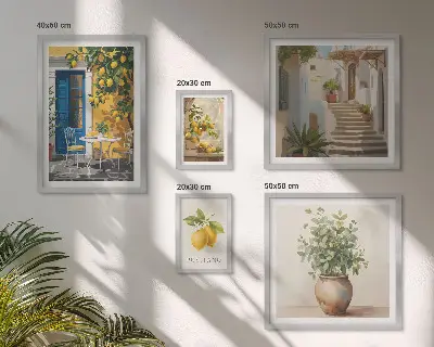 Poliptyk v rámu inspirace v citrusovém stylu