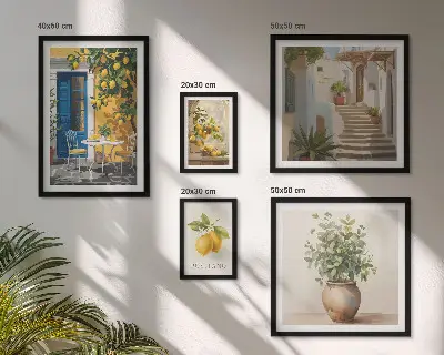 Poliptyk v rámu inspirace v citrusovém stylu