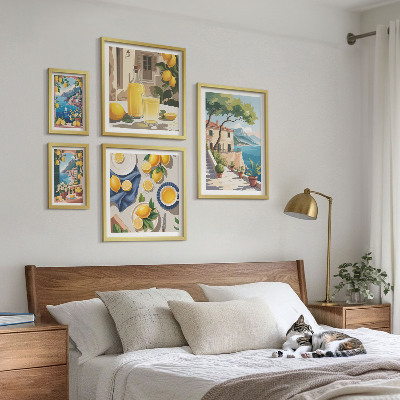 Sada obrazů do ložnice Citrony s malebným výhledem