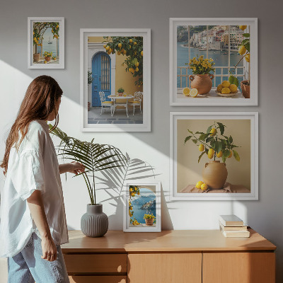 Sada obrazů do ložnice Inspirace citronovým sluncem