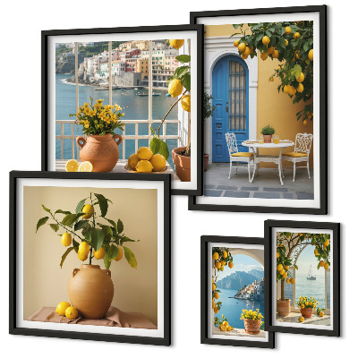 Sada obrazů do ložnice Inspirace citronovým sluncem