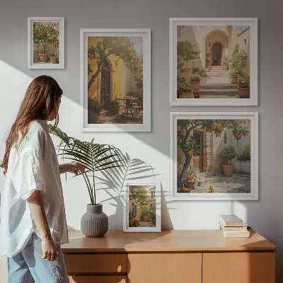 Okouzlující oranžové uličky poliptyk v rámu