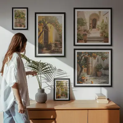 Okouzlující oranžové uličky poliptyk v rámu