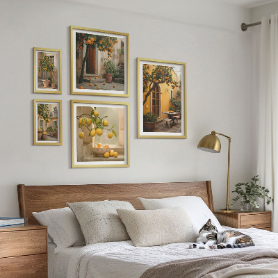 Sada obrazů do ložnice Citrusové plody v zahradě