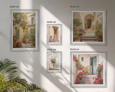 Sada obrazů do ložnice s motivem ulice, květin, citrusů a provensálského stylu