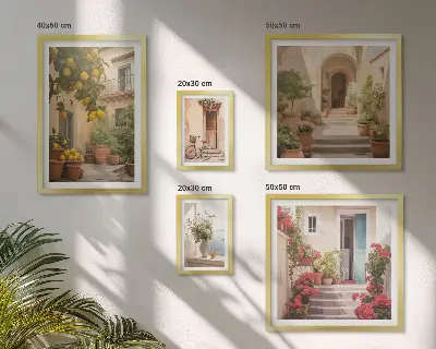 Sada obrazů do ložnice s motivem ulice, květin, citrusů a provensálského stylu