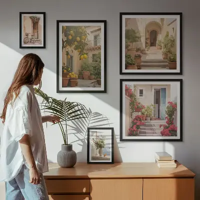 Sada obrazů do ložnice s motivem ulice, květin, citrusů a provensálského stylu