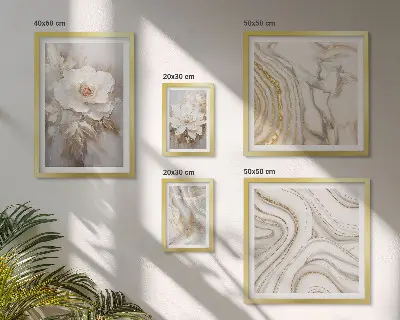Sada obrazů do ložnice abstraktní květinové motivy v elegantním stylu