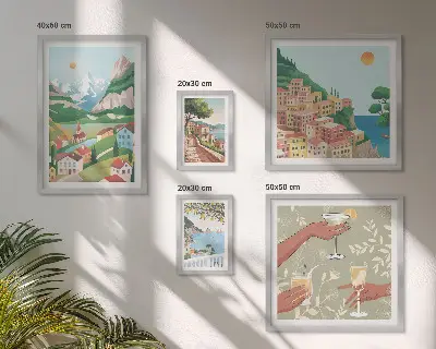 Okouzlující krajina pro relaxaci poliptyk v rámu