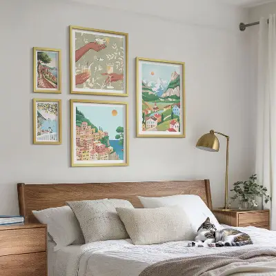 Okouzlující krajina pro relaxaci poliptyk v rámu