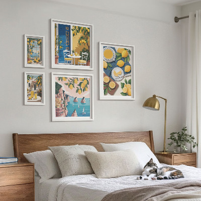 Sada obrazů do ložnice Citronová svěžest boho léto