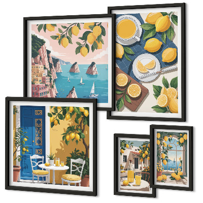 Sada obrazů do ložnice Citronová svěžest boho léto