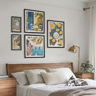 Sada obrazů do ložnice Citronová svěžest boho léto