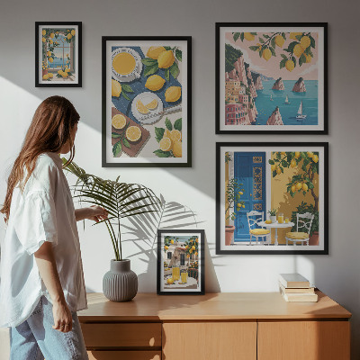 Sada obrazů do ložnice Citronová svěžest boho léto