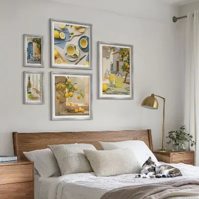 Rustikální citrony do kuchyně poliptyk v rámu