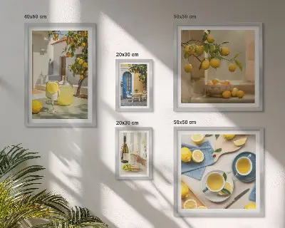 Rustikální citrony do kuchyně poliptyk v rámu