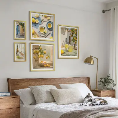 Rustikální citrony do kuchyně poliptyk v rámu