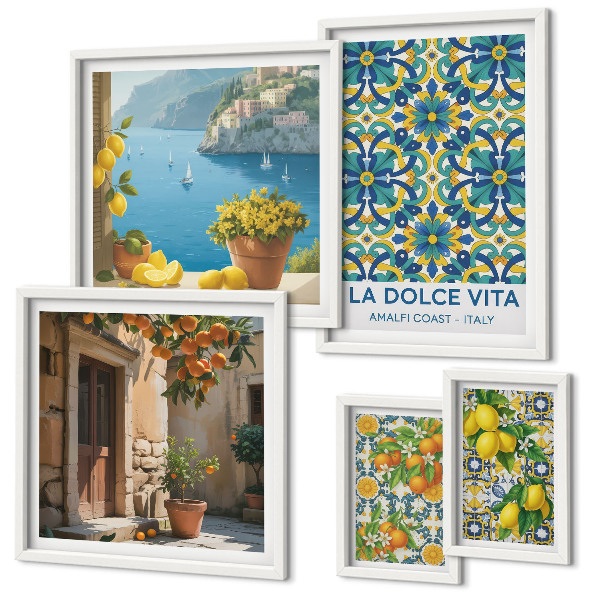 Poliptyk v rámu Italské citrusové květy Amalfi