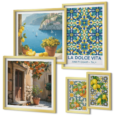 Poliptyk v rámu Italské citrusové květy Amalfi