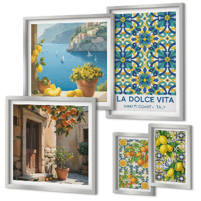 Poliptyk v rámu Italské citrusové květy Amalfi