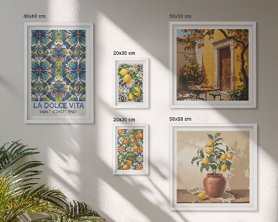 Sada obrazů do ložnice Italské citrusové plody ve středomořském stylu