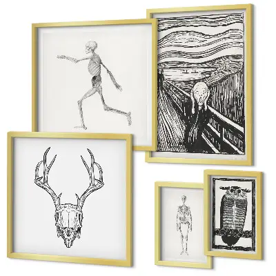 Sada obrazů do ložnice surrealistické umění s motivem přírody a muže
