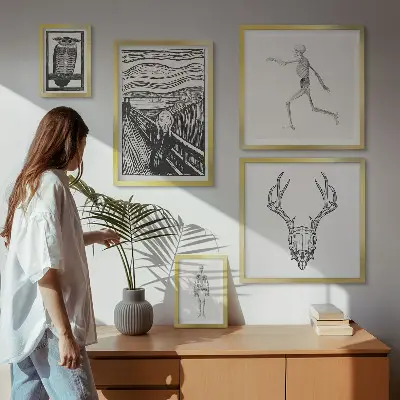 Sada obrazů do ložnice surrealistické umění s motivem přírody a muže