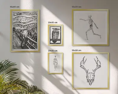 Sada obrazů do ložnice surrealistické umění s motivem přírody a muže